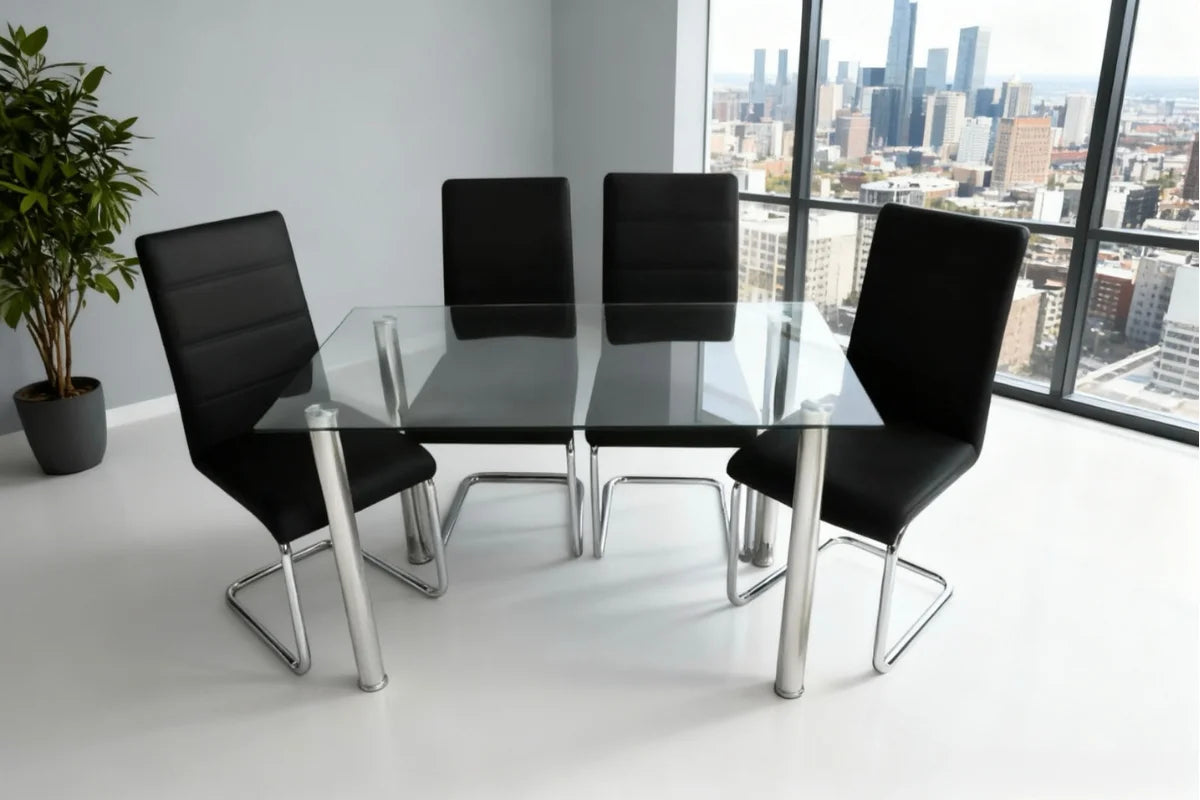 ROMAN 5-PIECE RECTANGULAR DINING TABLE SET