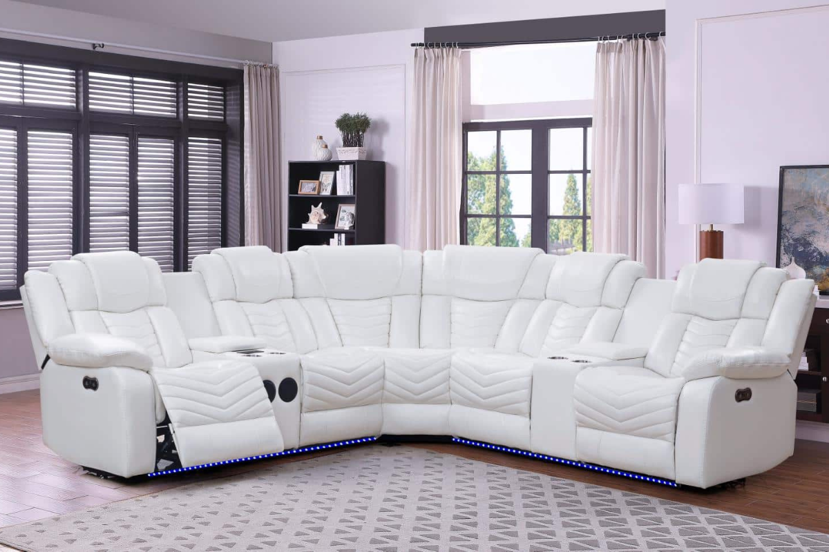 Miami Power Reclining Sectional Sofa – With USB, Bluetooth, Speakers & Storage