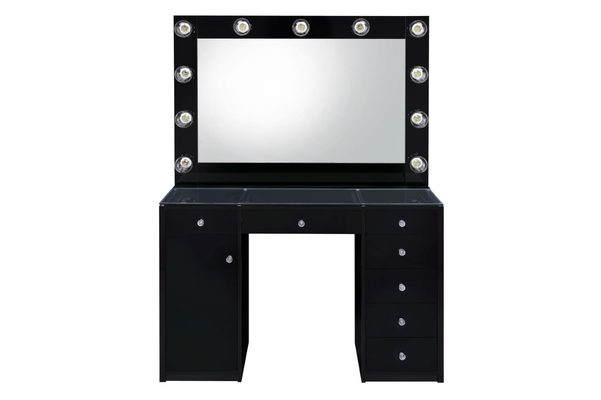 ACENA 7-DRAWER VANITY SET WITH LIGHTING HIGH GLOSS
