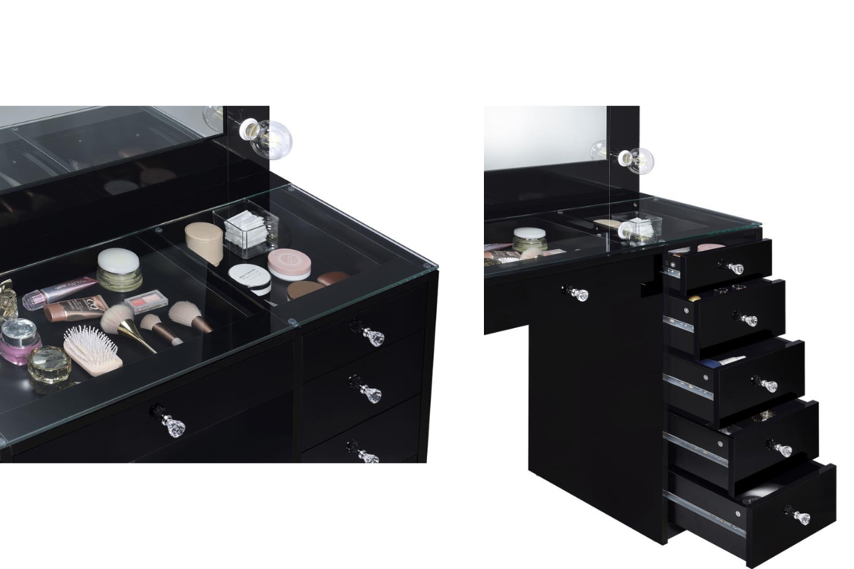 ACENA 7-DRAWER VANITY SET WITH LIGHTING HIGH GLOSS