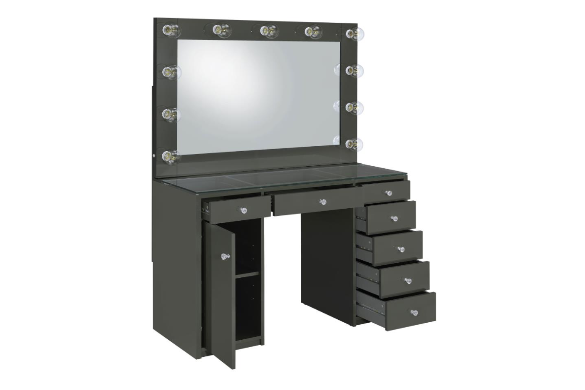 ACENA 7-DRAWER VANITY SET WITH LIGHTING HIGH GLOSS