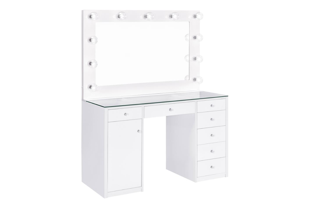 ACENA 7-DRAWER VANITY SET WITH LIGHTING HIGH GLOSS