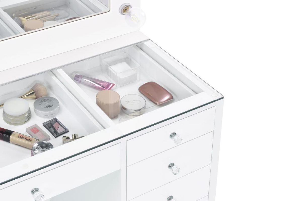 ACENA 7-DRAWER VANITY SET WITH LIGHTING HIGH GLOSS