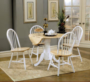 Allison 5-Piece Round Drop Leaf Dining Set White