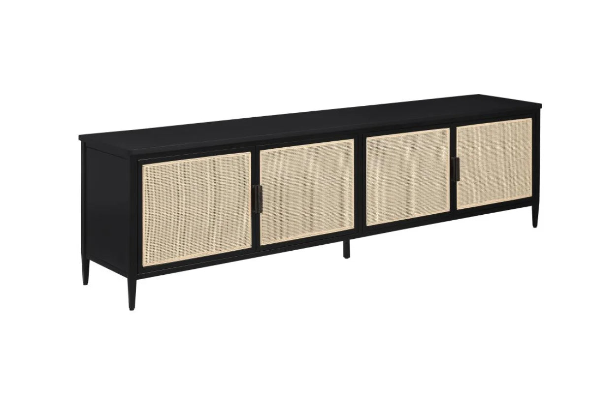Amherst 4-door 78-inch metal tv stand media console black