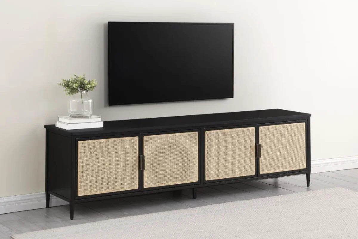 Amherst 4-door 78-inch metal tv stand media console black