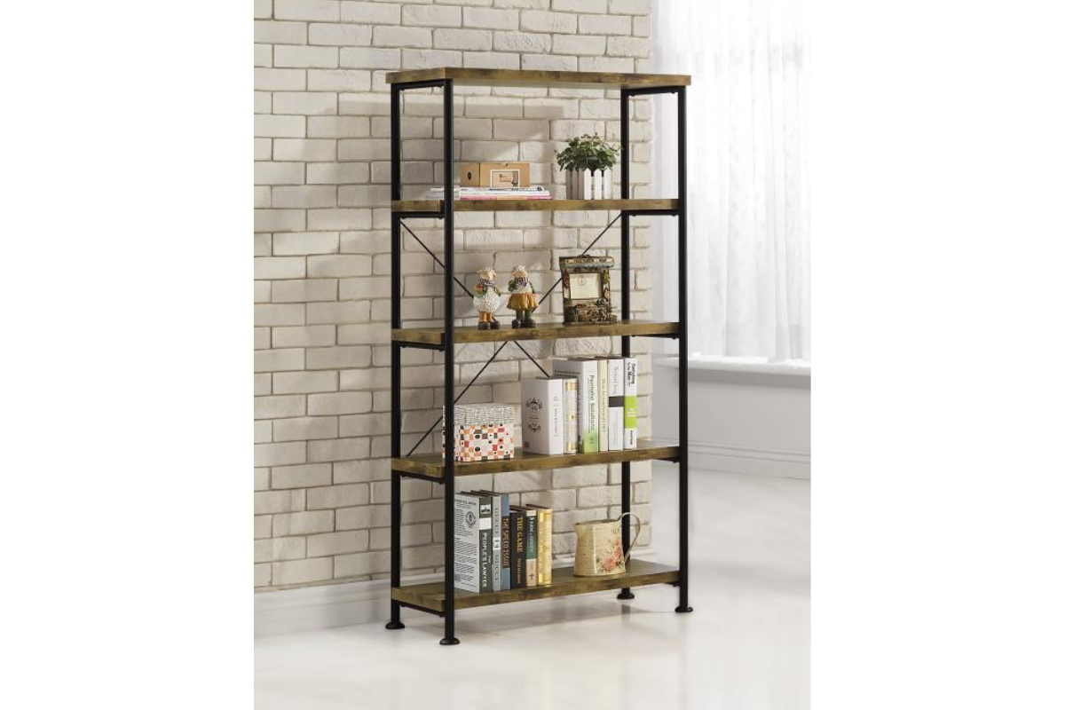 ANALIESE 63-INCH 4-SHELF BOOKSHELF RUSTIC NUTMEG