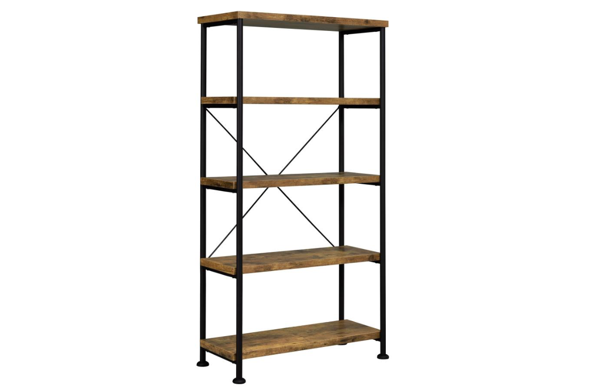 ANALIESE 63-INCH 4-SHELF BOOKSHELF RUSTIC NUTMEG