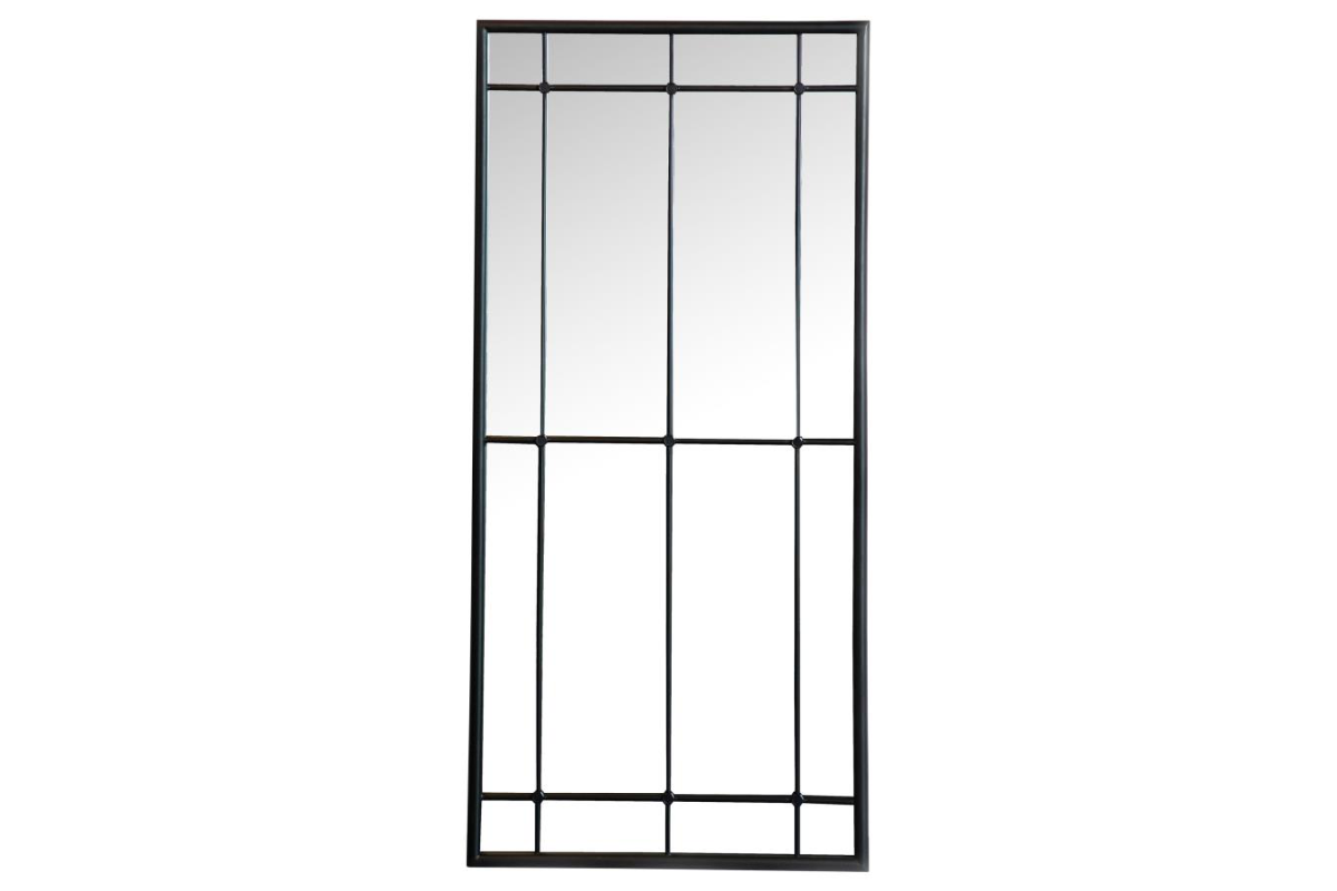 ANNETTA 24 X 52 INCH WINDOW PANE WALL MIRROR BLACK