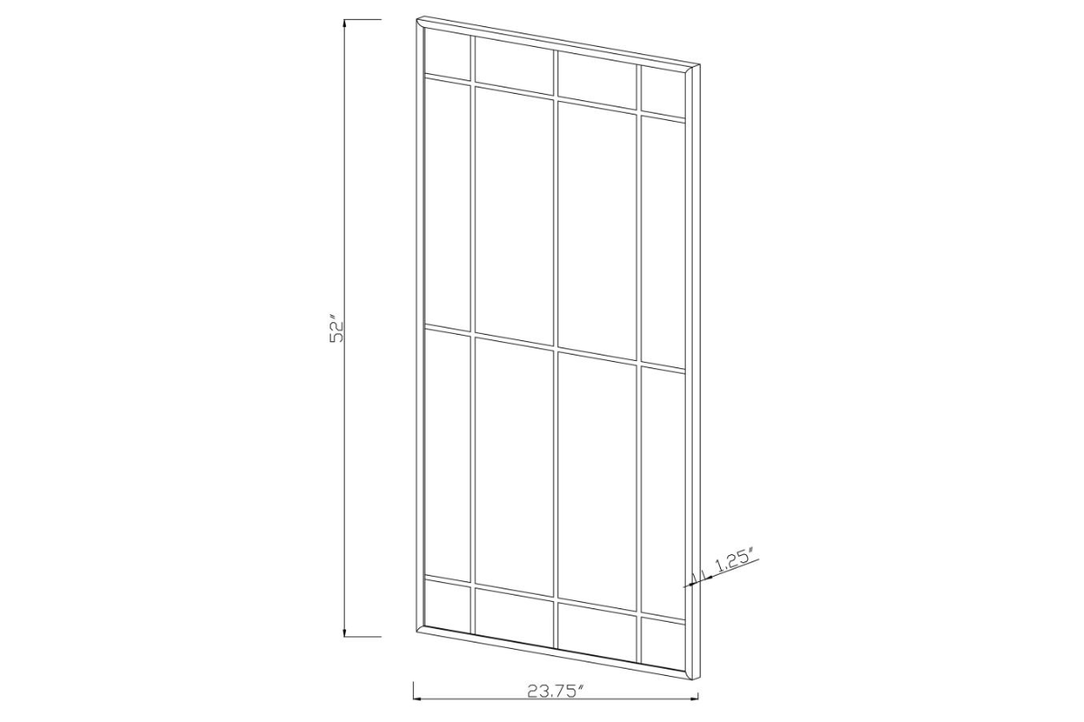 ANNETTA 24 X 52 INCH WINDOW PANE WALL MIRROR BLACK