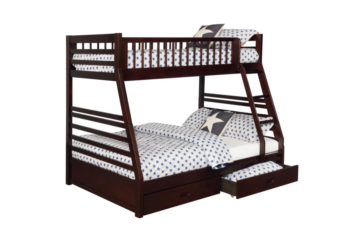 ASHTON 2-DRAWER WOOD TWIN OVER FULL BUNK BED