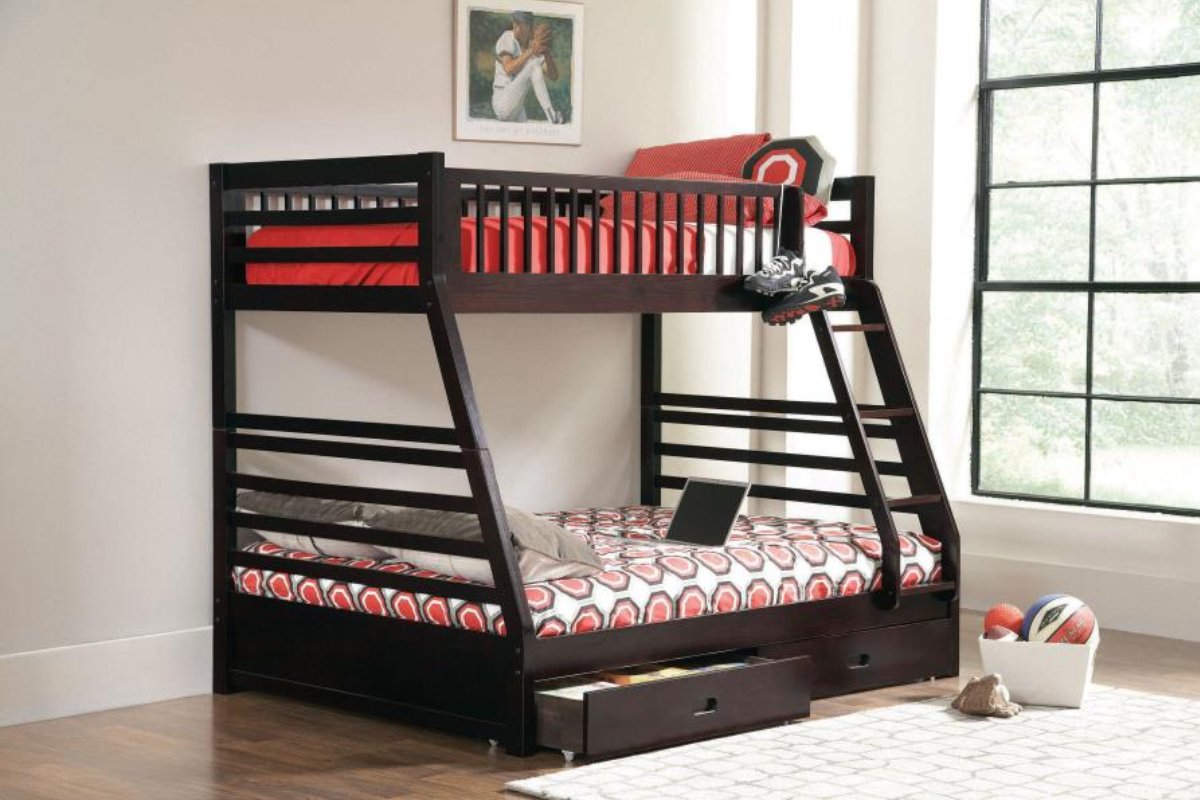 ASHTON 2-DRAWER WOOD TWIN OVER FULL BUNK BED