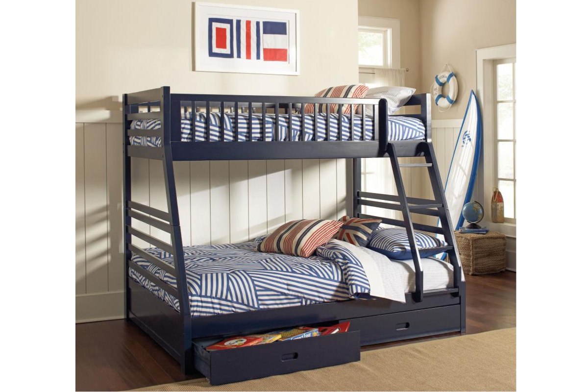 ASHTON 2-DRAWER WOOD TWIN OVER FULL BUNK BED