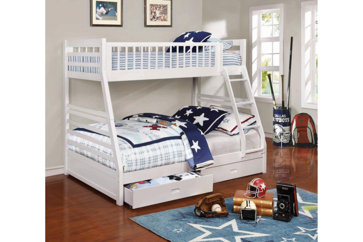 ASHTON 2-DRAWER WOOD TWIN OVER FULL BUNK BED
