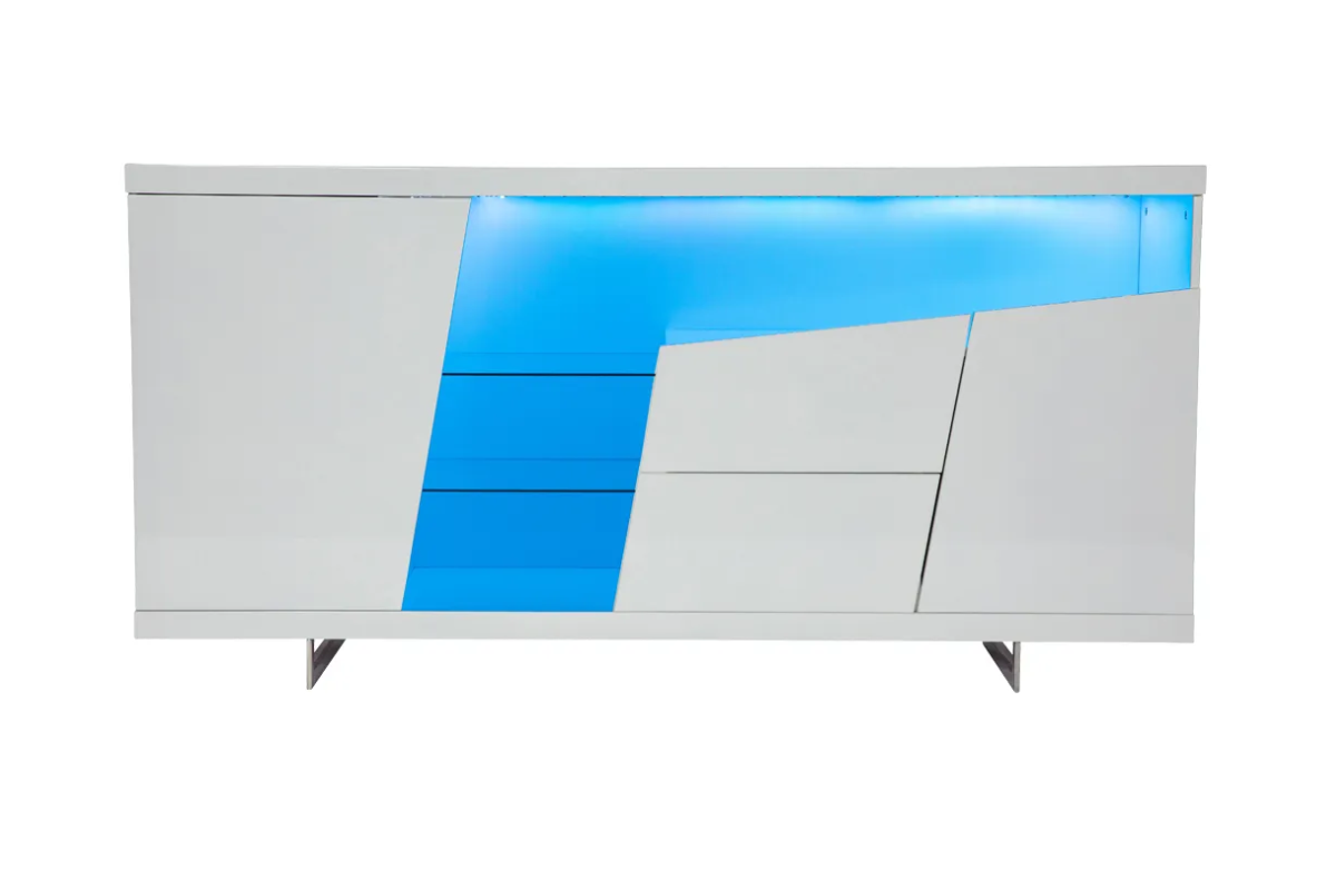 Adalyn Buffet LED All White Lacquer Paint