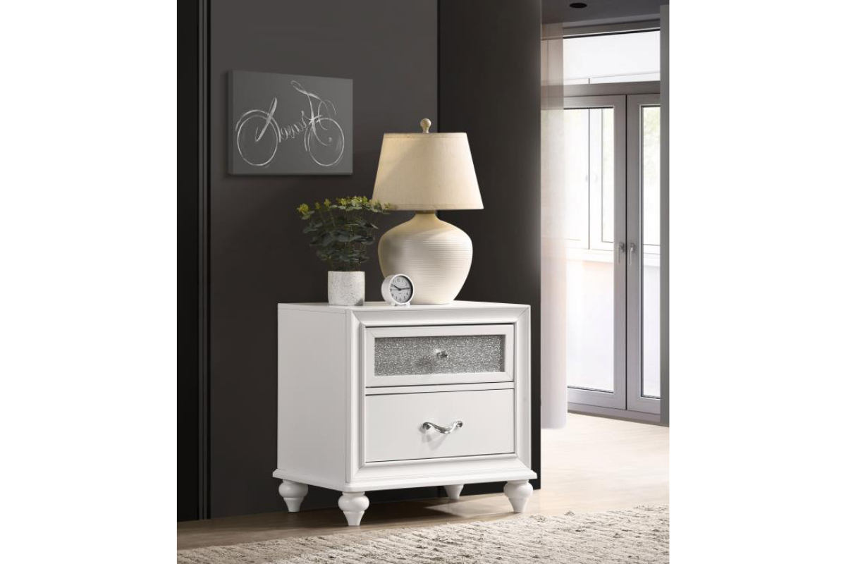 BARZINI 2-DRAWER NIGHTSTAND WHITE