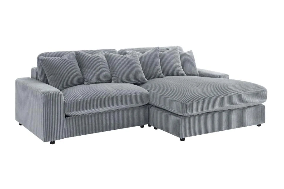 BLAINE UPHOLSTERED REVERSIBLE CHAISE SECTIONAL SOFA FOG