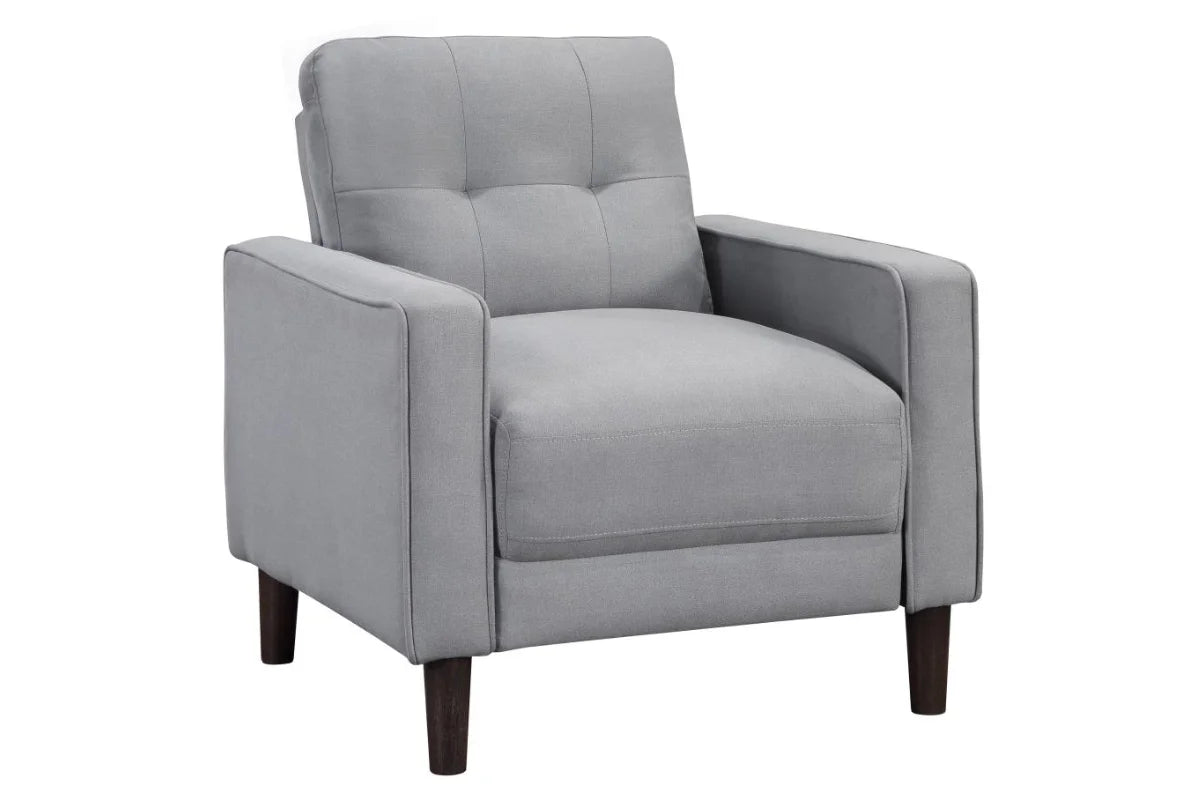 BOWEN UPHOLSTERED TRACK ARM TUFTED ACCENT CHAIR GREY