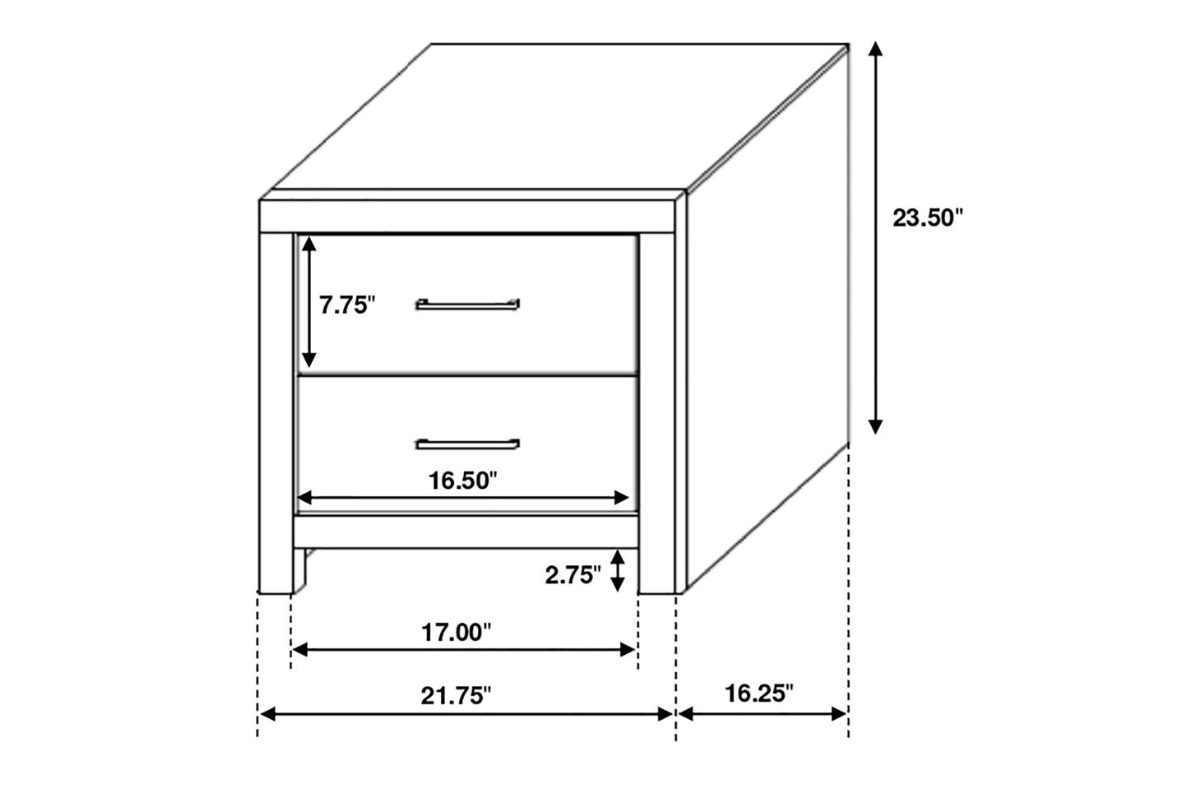 BRANTFORD 2-DRAWER NIGHTSTAND COASTAL WHITE