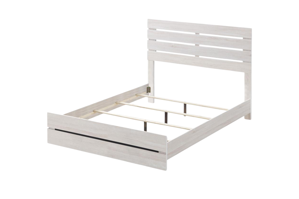 BRANTFORD WOOD QUEEN PANEL BED COASTAL WHITE