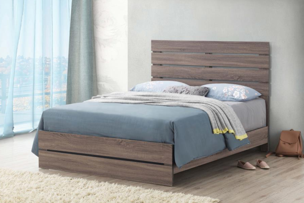 BRANTFORD WOOD QUEEN PANEL BED COASTAL WHITE