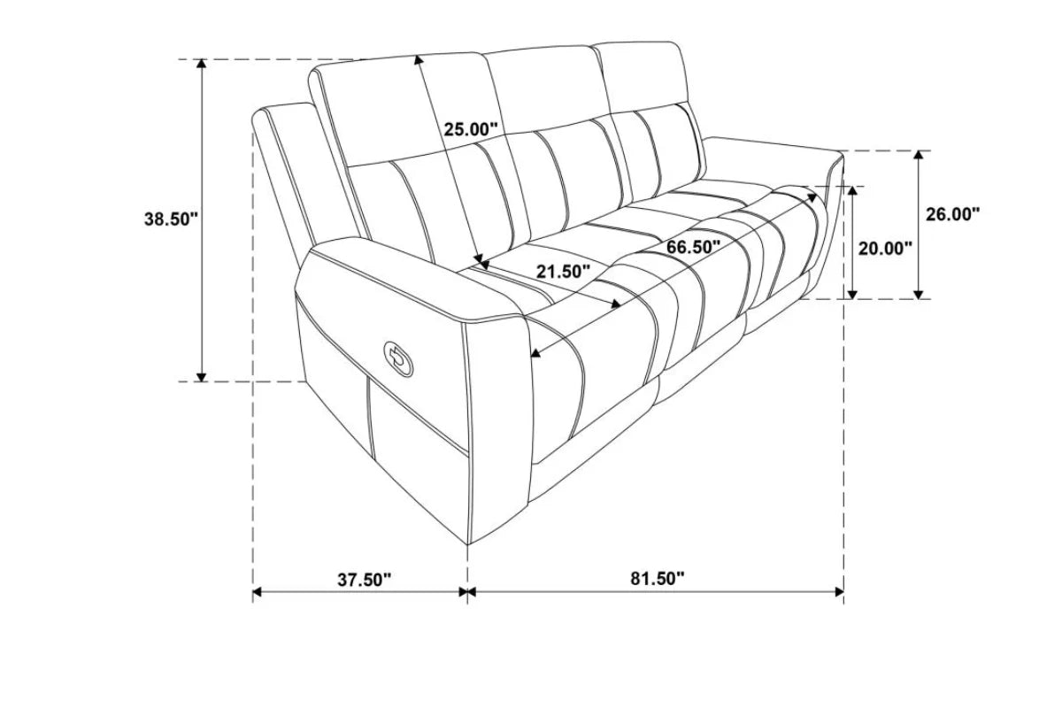 Brentwood  Upholstered Reclining Sofa Set Charcoal