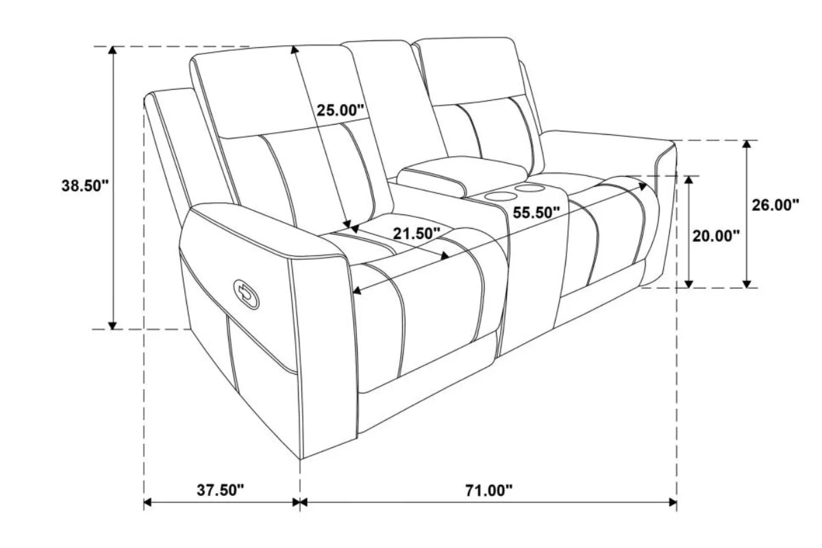 Brentwood  Upholstered Reclining Sofa Set Charcoal