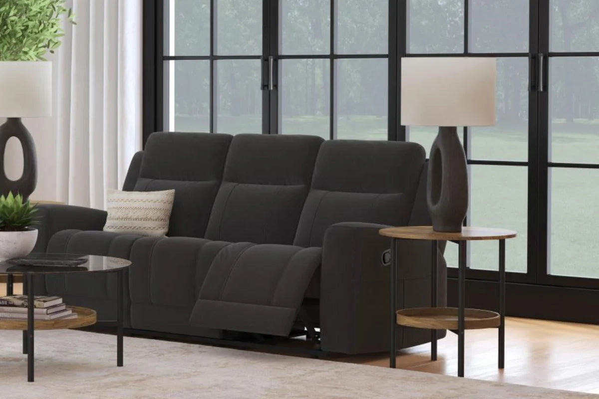 Brentwood  Upholstered Reclining Sofa Set Charcoal