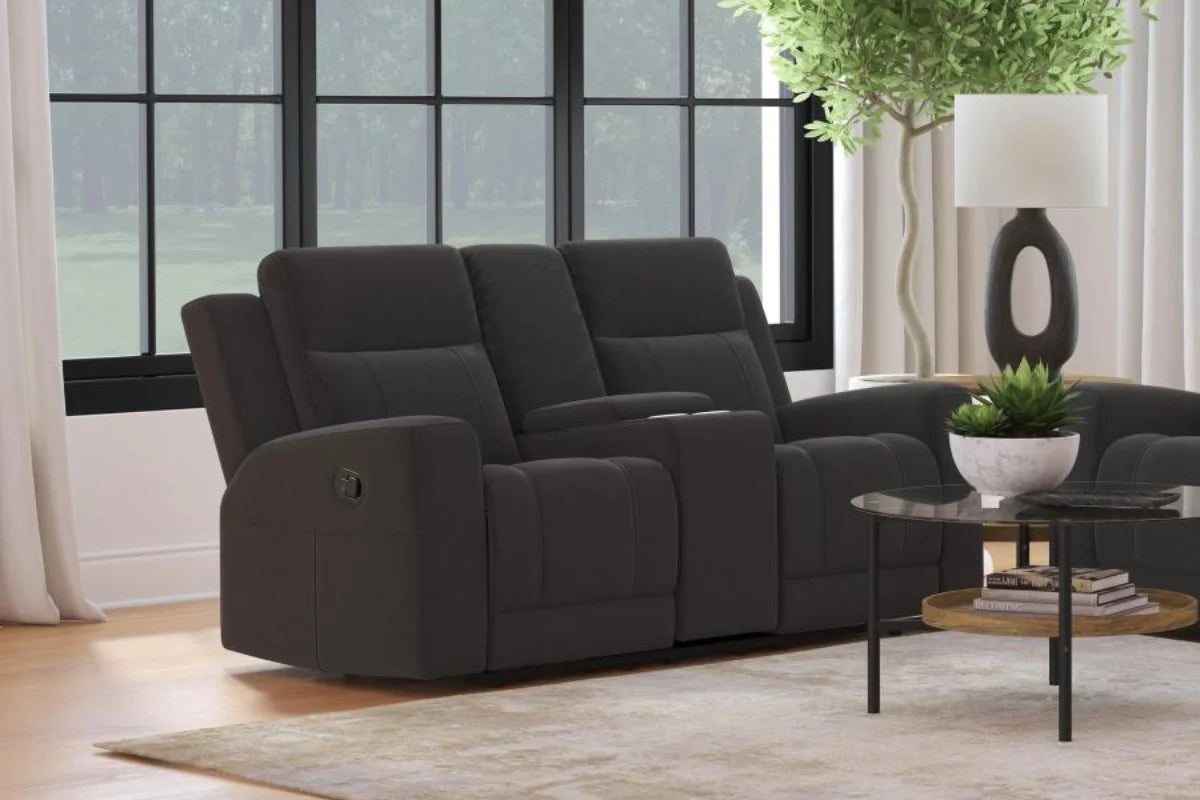 Brentwood  Upholstered Reclining Sofa Set Charcoal