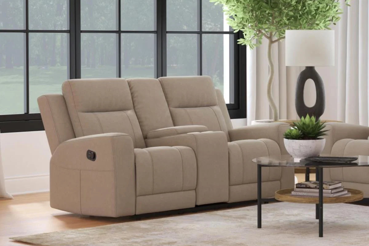 Brentwood Upholstered Reclining Sofa Set Taupe