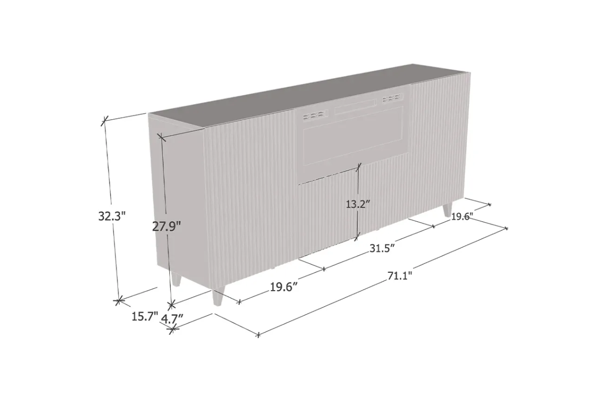 Buffet Sideboard B301-LED 245M Doors White Lacquer UV