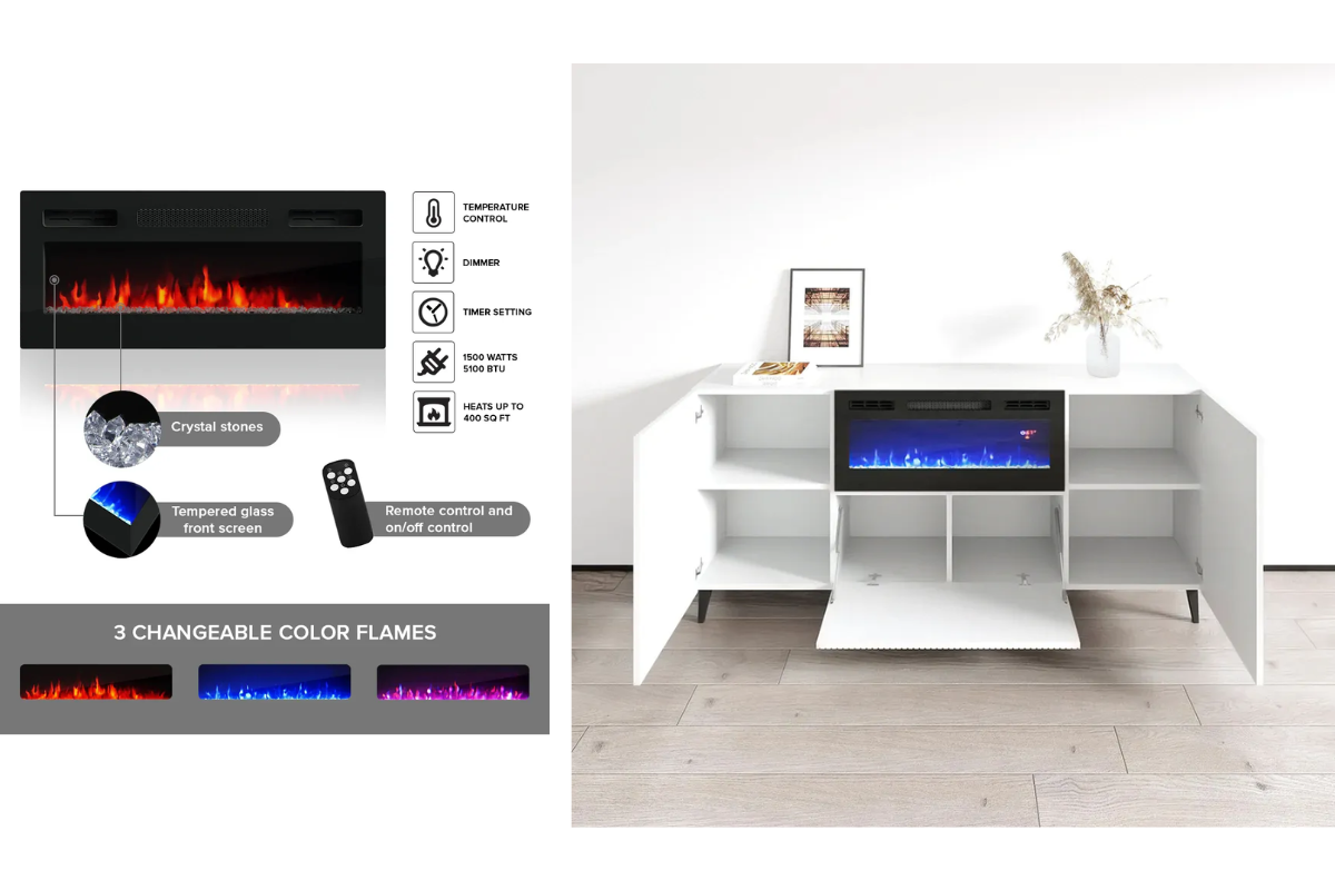 Buffet Sideboard B301-LED 245M Doors White Lacquer UV