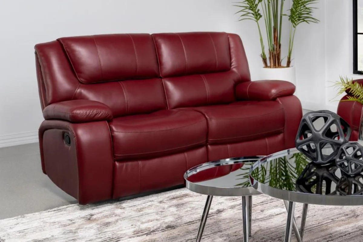 CAMILA  UPHOLSTERED RECLINING SOFA SET RED