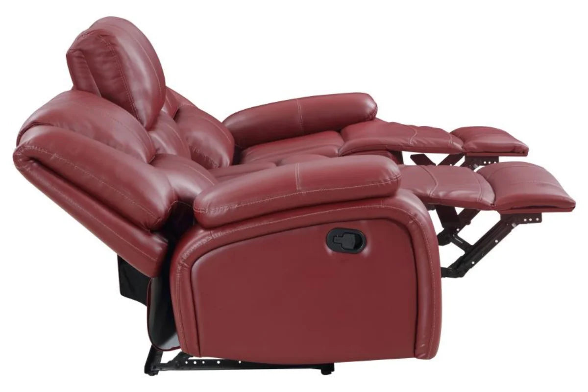 CAMILA  UPHOLSTERED RECLINING SOFA SET RED