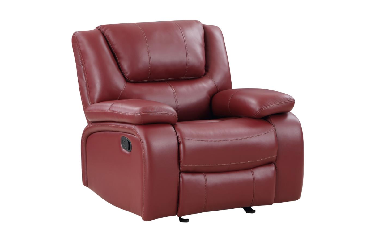 CAMILA UPHOLSTERED GLIDER RECLINER CHAIR RED