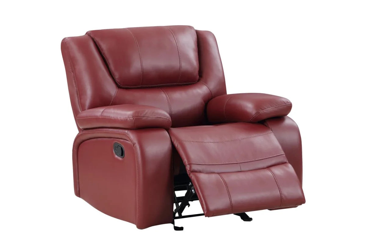 CAMILA UPHOLSTERED GLIDER RECLINER CHAIR RED