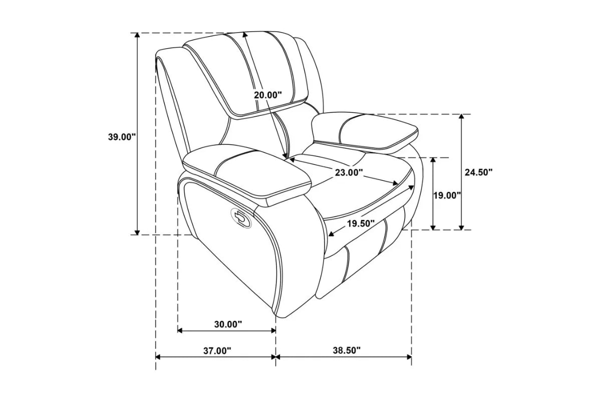 CAMILA  UPHOLSTERED RECLINING SOFA SET RED