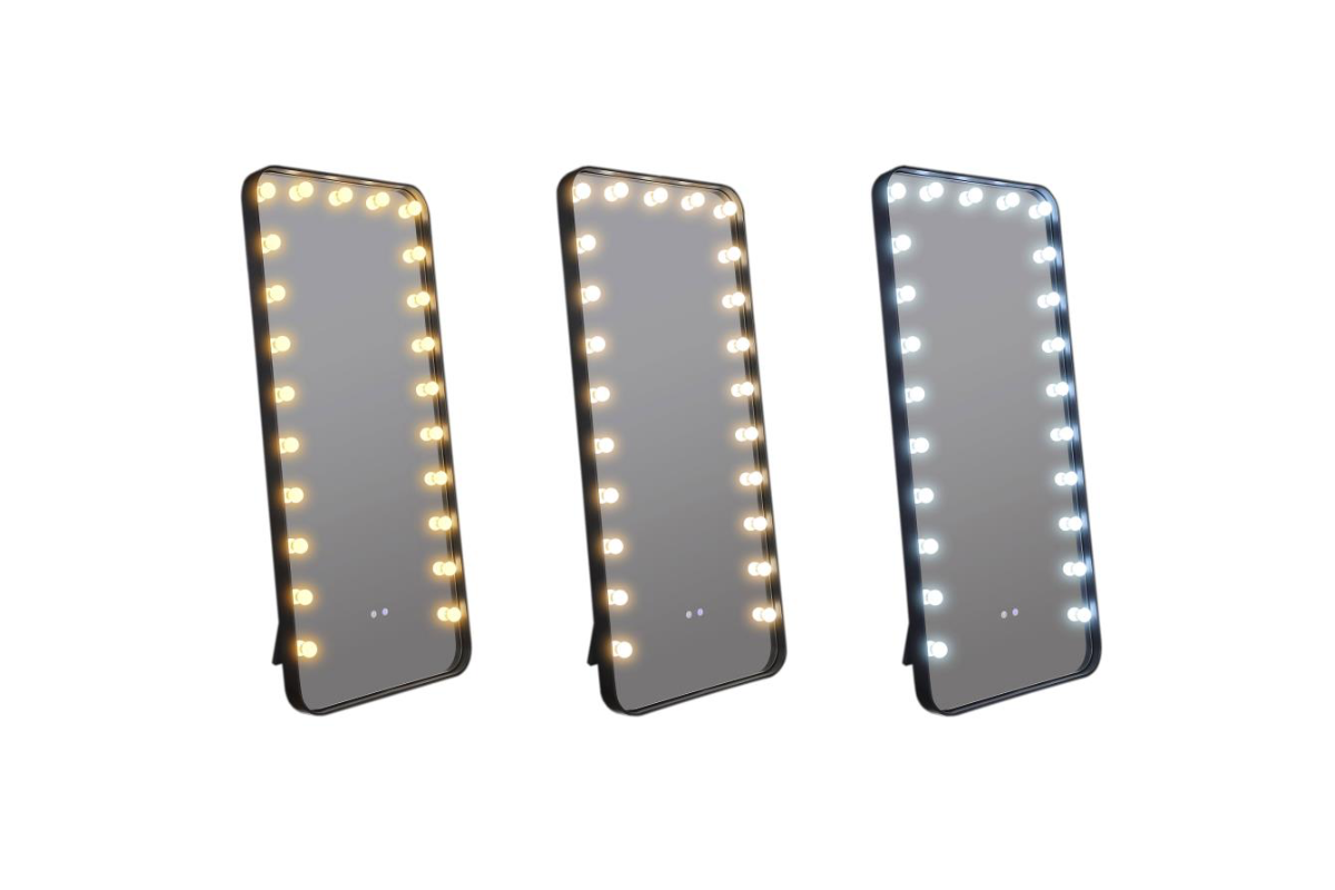 CANTON 32 X 71 INCH LED STANDING MIRROR WITH SPEAKERS BLACK