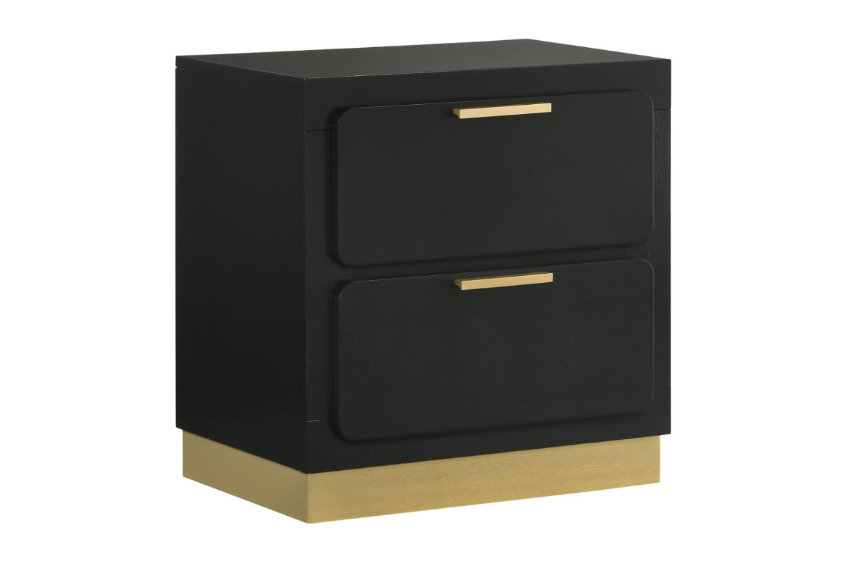 CARAWAY 2-DRAWER NIGHTSTAND BLACK
