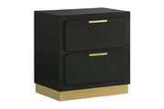 CARAWAY 2-DRAWER NIGHTSTAND BLACK