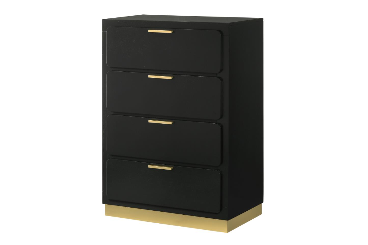 CARAWAY 4-DRAWER BEDROOM CHEST BLACK