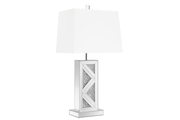 CARMEN 32-INCH TAPERED SHADE MIRRORED TABLE LAMP SILVER