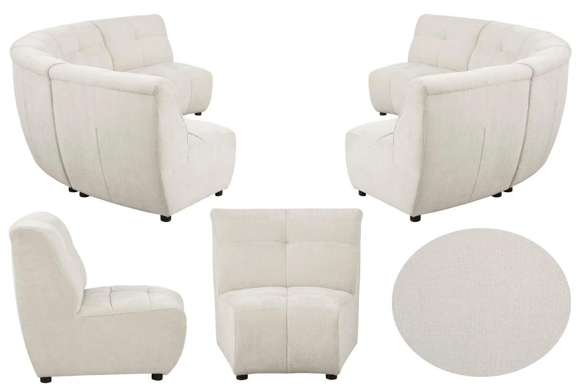 CHARLOTTE  UPHOLSTERED MODULAR SECTIONAL SOFA IVORY