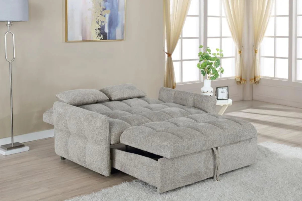COTSWOLD UPHOLSTERED CONVERTIBLE SLEEPER SOFA BED LIGHT GREY