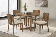 CRESTMORE  5-PIECE 46-INCH ROUND WOOD DINING TABLE SET WALNUT
