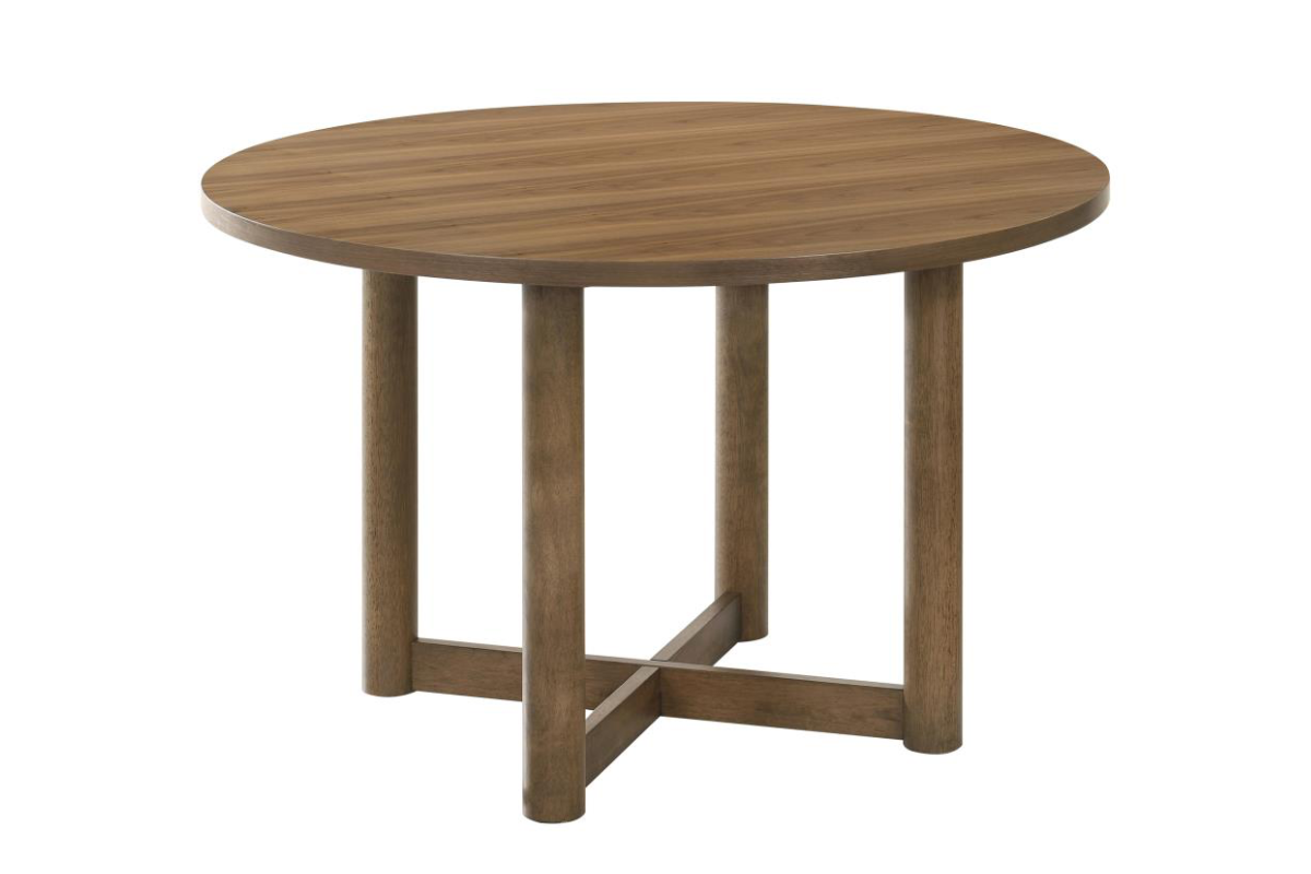CRESTMORE  5-PIECE 46-INCH ROUND WOOD DINING TABLE SET WALNUT
