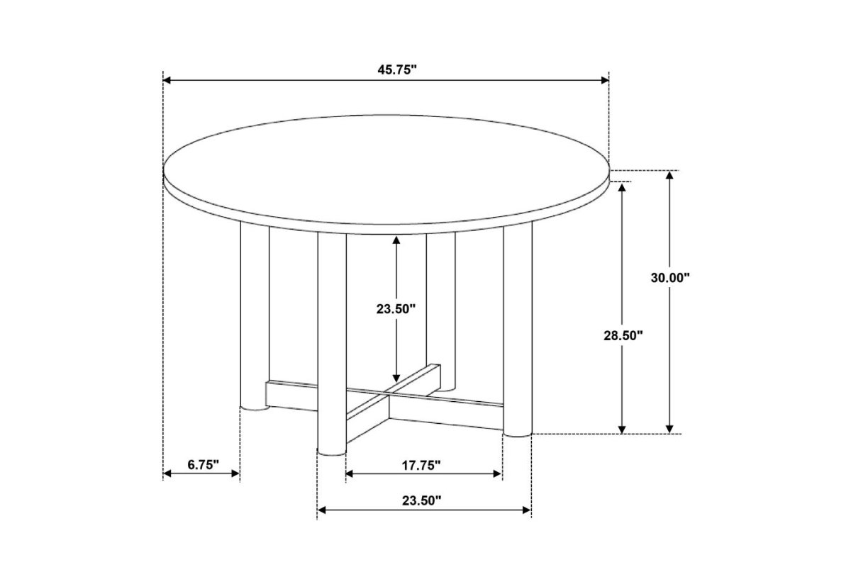 CRESTMORE  5-PIECE 46-INCH ROUND WOOD DINING TABLE SET WALNUT