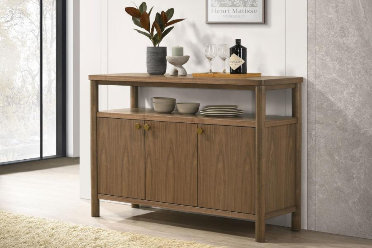 CRESTMORE 52-INCH DINING CABINET SIDEBOARD BUFFET WALNUT
