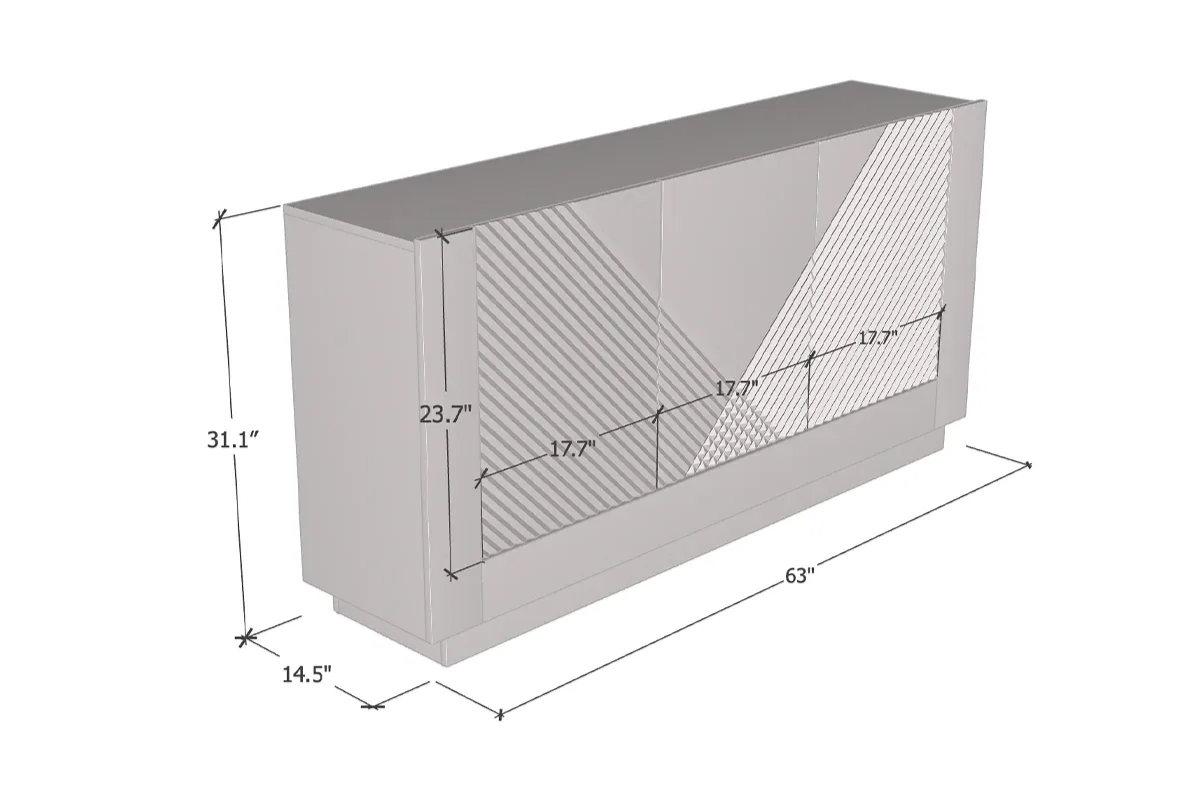 Colonia Buffet Sideboard B302-248 Doors White Lacquer UV