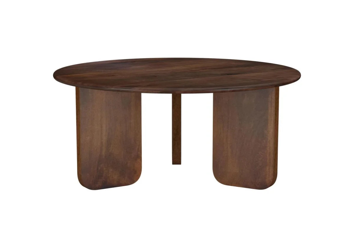 DALE ROUND SOLID MANGO WOOD COFFEE TABLE BROWN